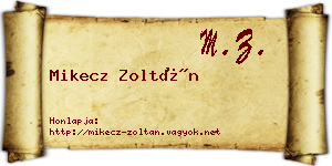 Mikecz Zoltán névjegykártya